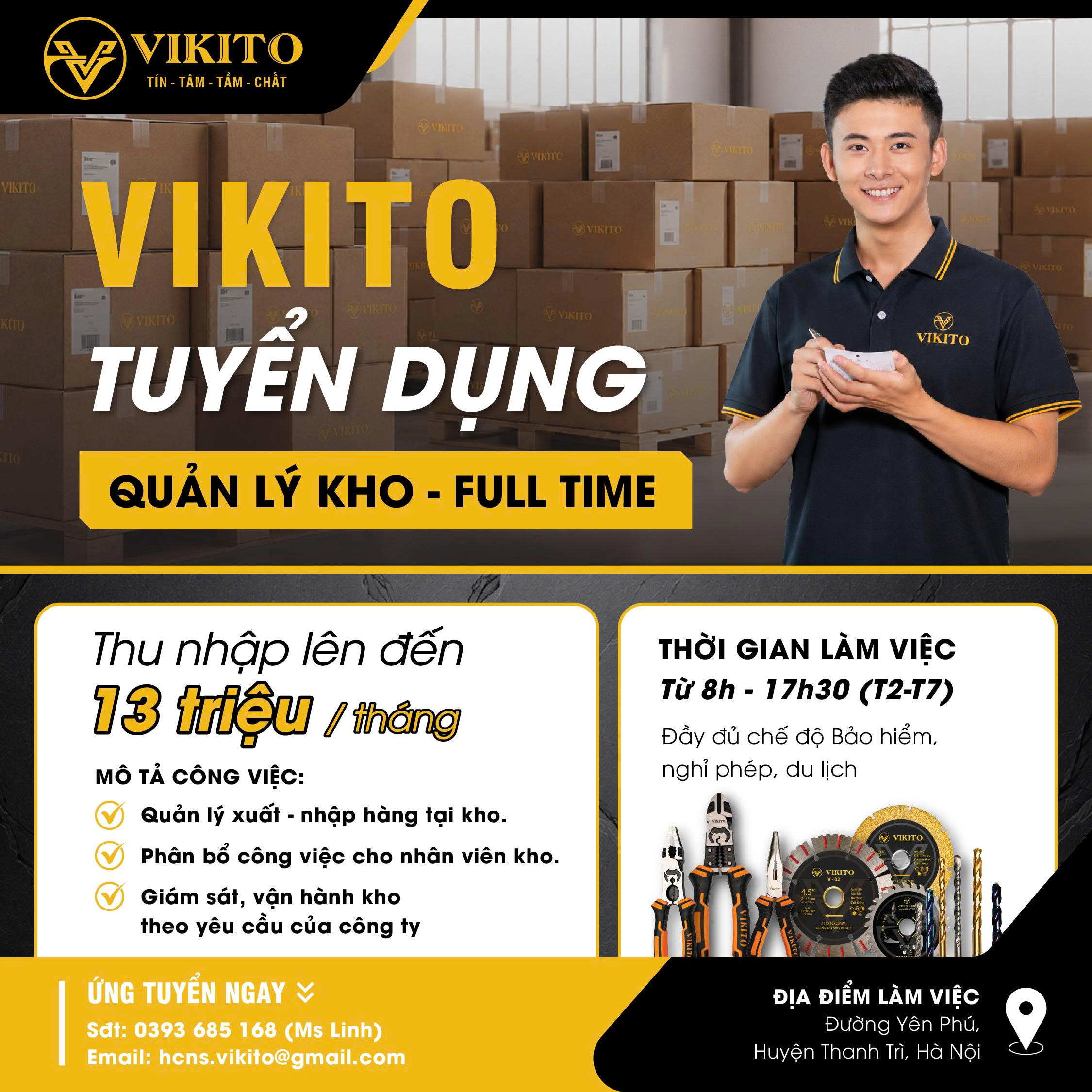 VIKITO Tuyển Dụng Quản Lý Kho